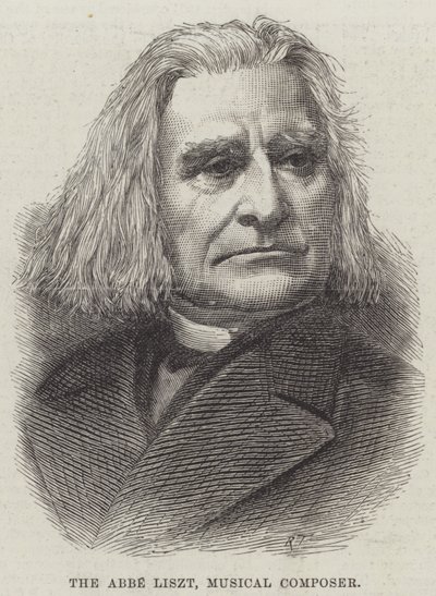 The Abbe Liszt, musikalisk kompositör (gravyr) av English School