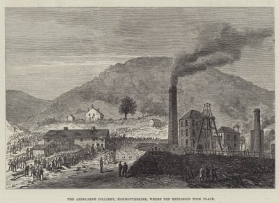 Abercarne Colliery, Monmouthshire, där explosionen ägde rum (gravyr) av English School