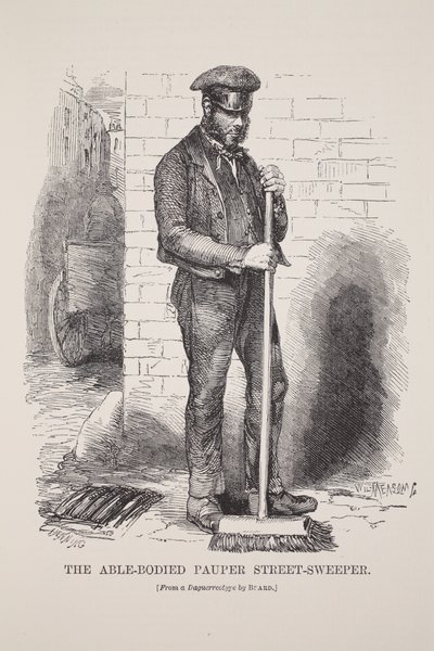 The Able-Bodied Pauper Street-Sweeper, från daguerreotypien av Richard Beard, illustration från London Labor och London Poor av Henry Mayhew, pub. 1862 av English School