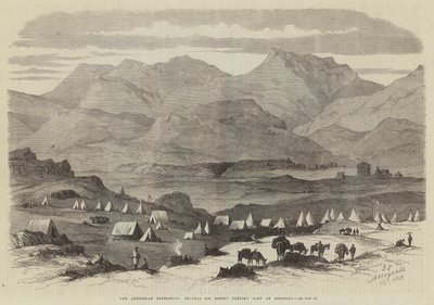 Abessinierexpeditionen, general Sir Robert Napiers läger vid Adigerat (gravyr) av English School