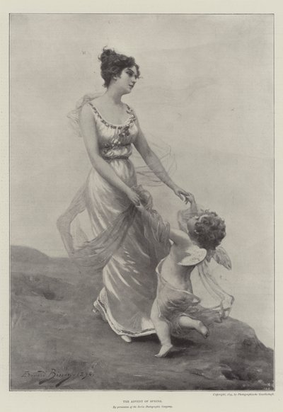 Vårens ankomst (litho) av English School