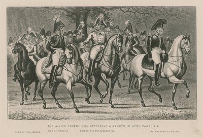 De allierade suveränerna närvarade vid en recension i Hyde Park, 1814 av English School