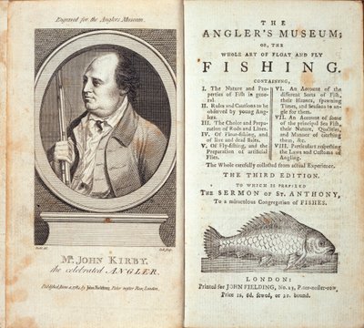 Das Anglermuseum; oder, die ganze Kunst des Schwimmer- und Fliegenfischens, von John Kirby, veröffentlicht um 1784 von English School