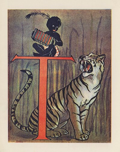 Djurens ABC: Bokstaven T, Tiger (färglitografi) av English School