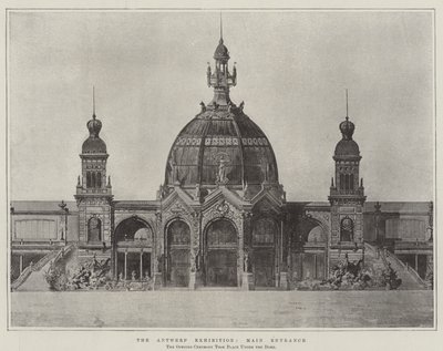 Antwerpens utställning, huvudentré (gravyr) av English School