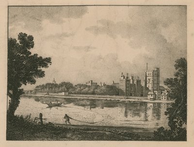 Archiepiscopal Palace of Lambeth från en bild av Marlow av English School