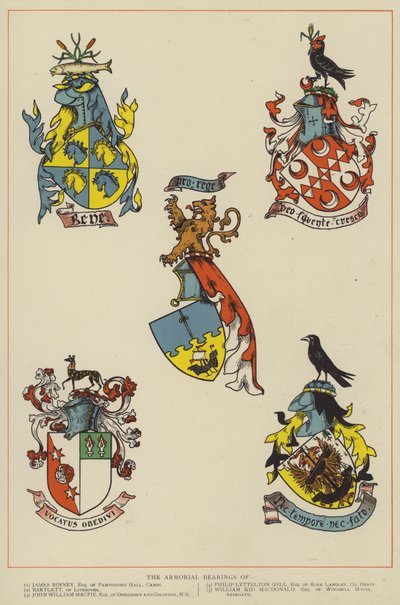 Armorial Bearings (färg litho) av English School