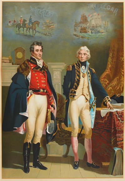Armén och flottan representerar den enda intervjun mellan de stora befälhavarna, Wellington (1769-1852) och Nelson (1758-1805) c.1890 av English School
