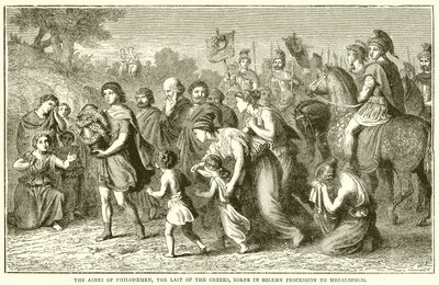Filopoemens aska, den sista av grekerna, född i högtidlig procession till Megalopolis av English School