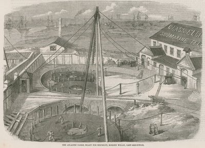 Atlantkabeln, redo för leverans, Moden Wharf, East Greenwich av English School