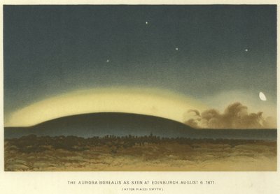 Aurora Borealis sett i Edinburgh den 6 augusti 1871 av English School