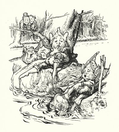 The Banks of Treacle River (litho) av English School
