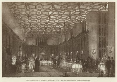 Bankettkammaren, Hampton Court (litho) av English School