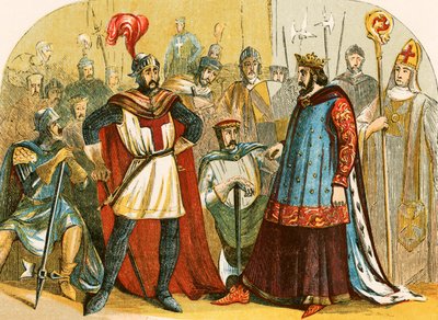 Baronerna deltar i parlamentet kallat av Henrik III av English School