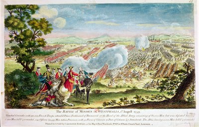 Slaget vid Minden i Westfalen 1759 av English School