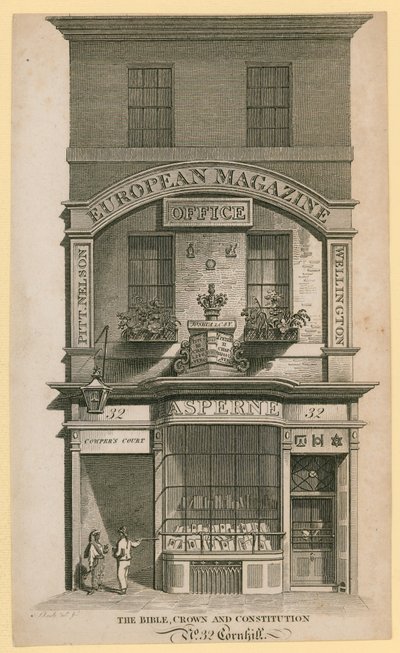 Bibeln, kronan och konstitutionen, Cornhill, London av English School