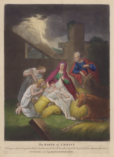 Kristi födelse (färg litho) av English School