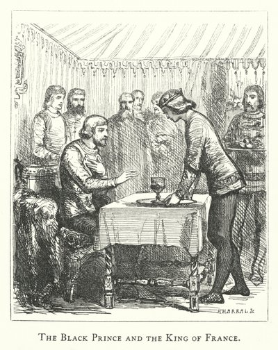 Den svarte prinsen och kungen av Frankrike (gravyr) av English School