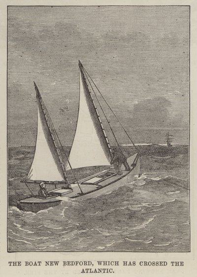 Båten New Bedford, som har korsat Atlanten (gravyr) av English School