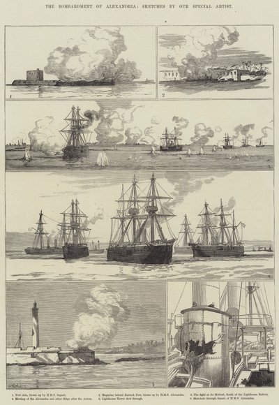 Bombardementet av Alexandria (gravyr) av English School