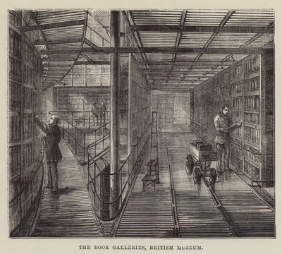 The Book Galleries, British Museum (gravyr) av English School