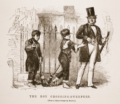 The Boy-Crossing Sweepers, från daguerreotypi av Richard Beard, illustration från London Labor och London Poor av Henry Mayhew, pub. 1862 av English School