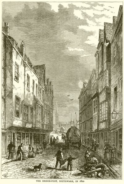 The Bridge-Foot, Southwark, 1810 av English School