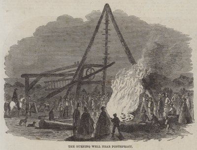 The Burning Well nära Pontefract (gravyr) av English School