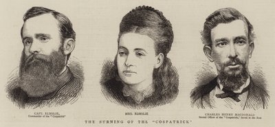 Bränningen av "Cospatrick" (gravyr) av English School
