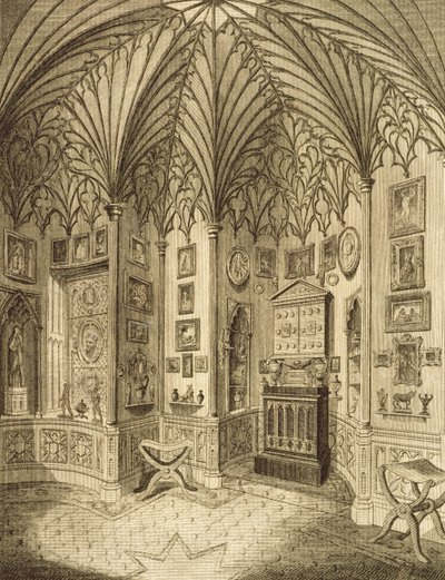 The Cabinet, graverad av T. Morris, från Description of Strawberry Hill av Horace Walton, 1784 av English School