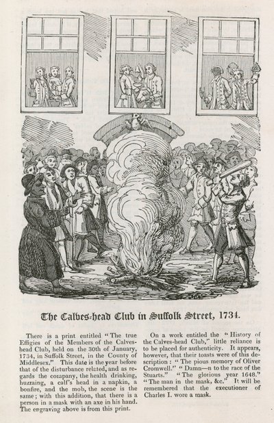 The Calves Head Club på Suffolk Street, 1734 av English School
