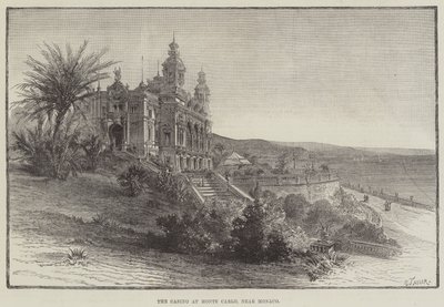 Kasinot i Monte Carlo, nära Monaco (gravyr) av English School