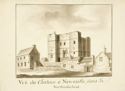 The Castle, Newcastle upon Tyne (bläck & penna på papper) av English School