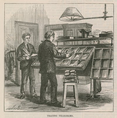 Central Post Office Telegraph Establishment: Spårningstelegram av English School