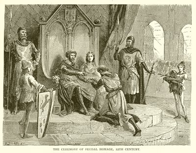 Ceremonin för feodal hyllning, 1100-talet av English School