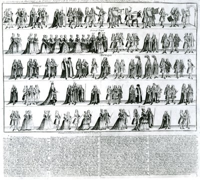 Ceremonin för prinsessan Royals bröllop med prinsen av Orange, 1734 av English School