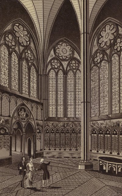 Chapter House, Salisbury Cathedral (litho) av English School