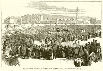 Chartistmötet på Kennington Common, 1848 av English School