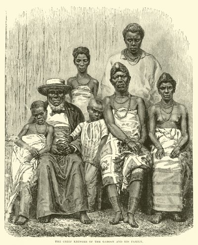 Hövdingen Kringer i Gabon och hans familj av English School