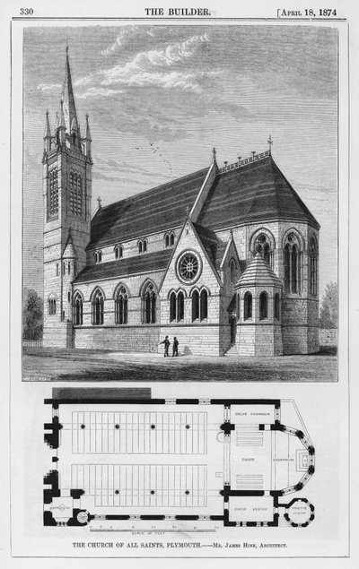 The Church of All Saints, Plymouth (gravyr) av English School