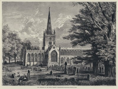 The Church of the Holy Trinity, Stratford-upon-Avon, North Side (gravyr) av English School