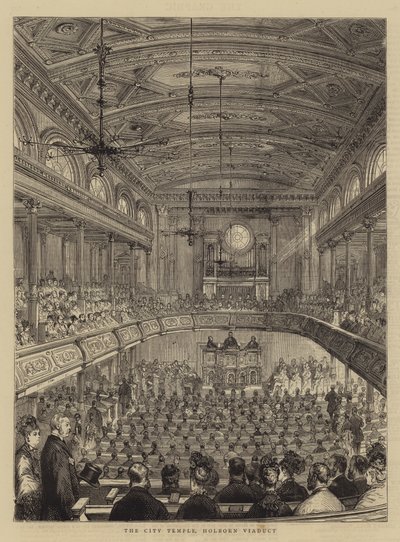 Stadtemplet, Holborn Viaduct (gravyr) av English School