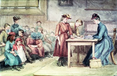The Classroom, ca 1880 (wc på papper) av English School