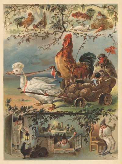 Tuppkycklingen och paletten (chromolitho) av English School