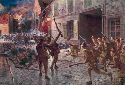 Coldstream-vakterna vid Landrecies, augusti 1914 av English School
