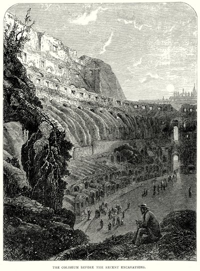 Colosseum före de senaste utgrävningarna (gravyr) av English School