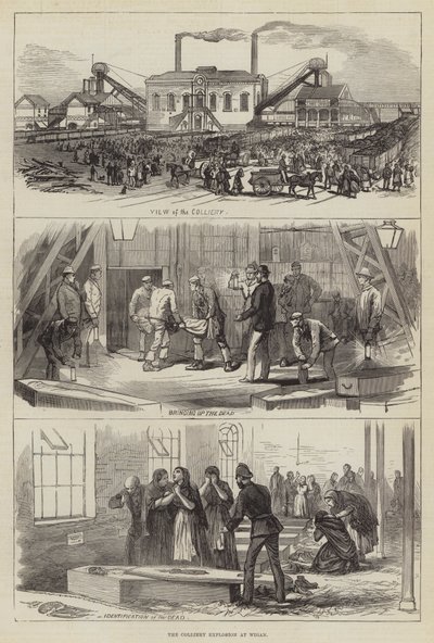 Colliery Explosion at Wigan (gravyr) av English School
