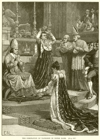 Napoleons kröning i Notre Dame av English School