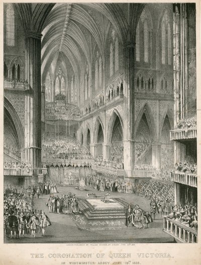 Drottning Victorias kröning i Westminster Abbey, 28 juni 1838 av English School