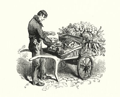 The Costermonger (gravyr) av English School